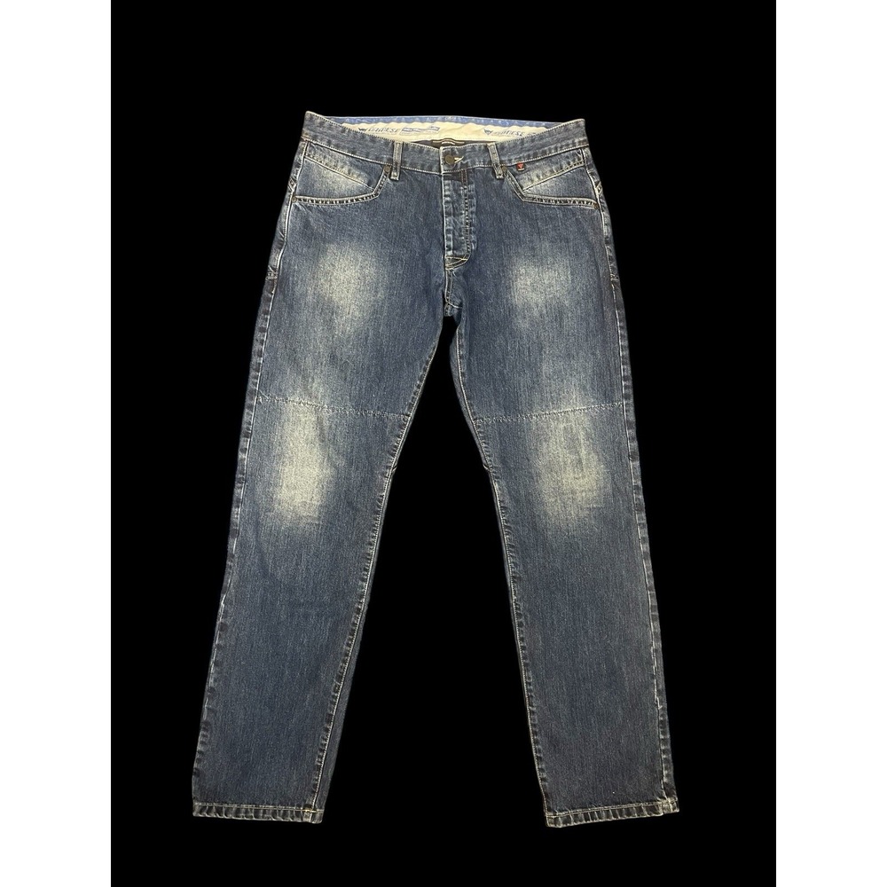 Dainese Bonneville Motorcycle Riding Denim Jeans Mens 36 Knee Pads ITALY Biker